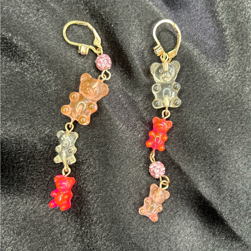 Betsey Johnson Multicolor Bear Earrings